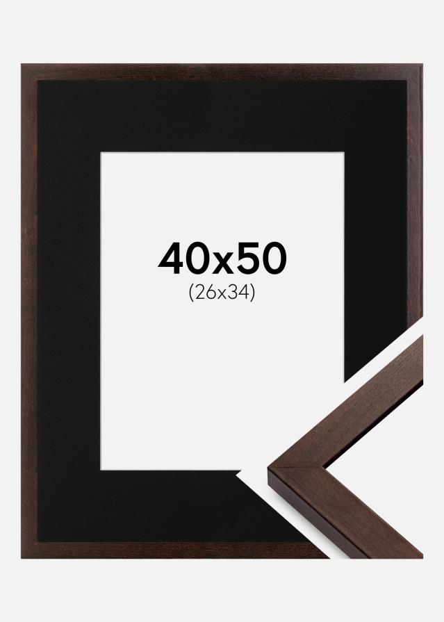 Cadre Selection Noyer 40x50 cm - Passe-partout Noir 27x35 cm