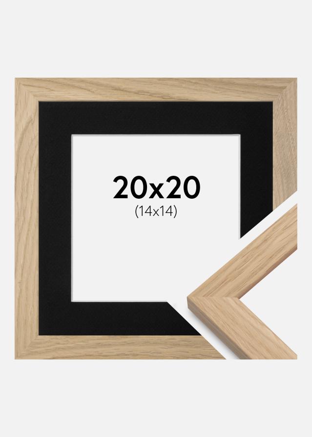 Cadre Oak Wood 20x20 cm - Passe-partout Noir 15x15 cm