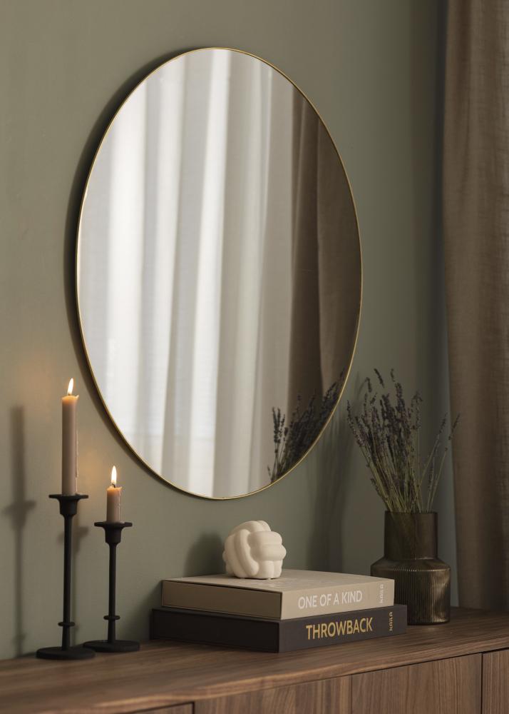 KAILA Round Mirror - Thin Brass diamètre 80 cm