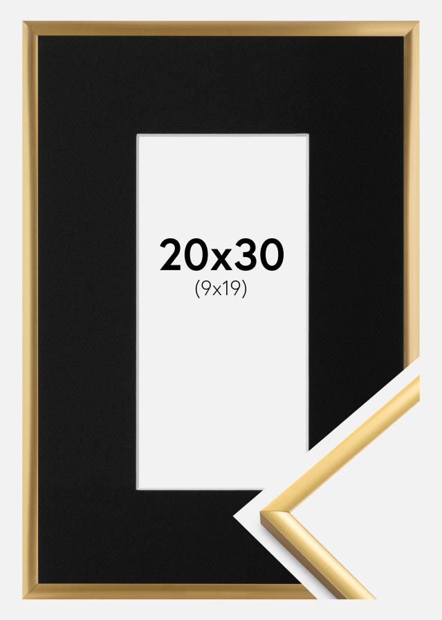 Cadre New Lifestyle Shiny Gold 20x30 cm - Passe-partout Noir 10x20 cm