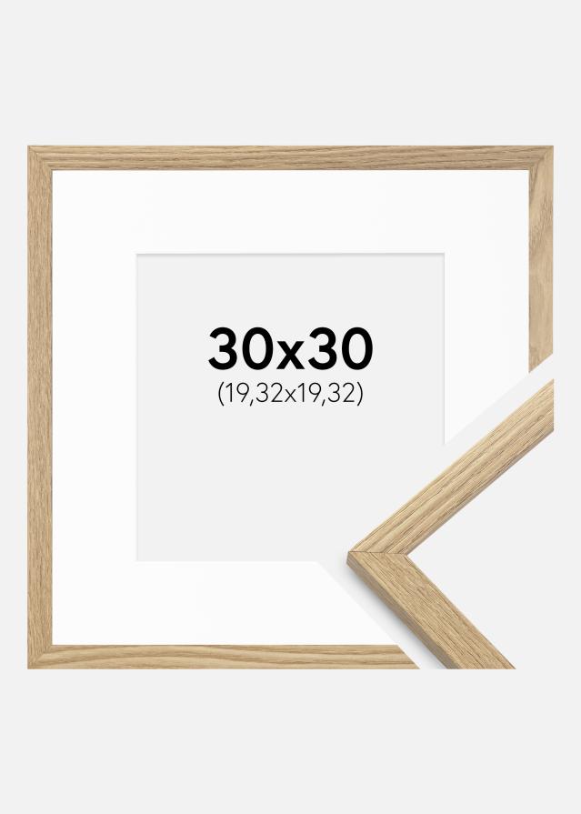 Cadre Trendy Chêne 30x30 cm - Passe-partout Blanc 8x8 pouces