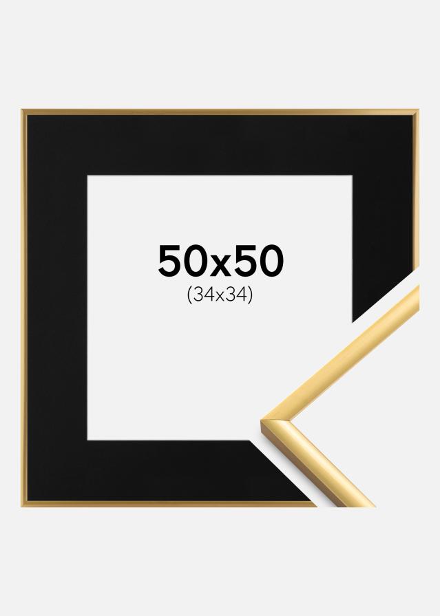 Cadre New Lifestyle Shiny Gold 50x50 cm - Passe-partout Noir 35x35 cm