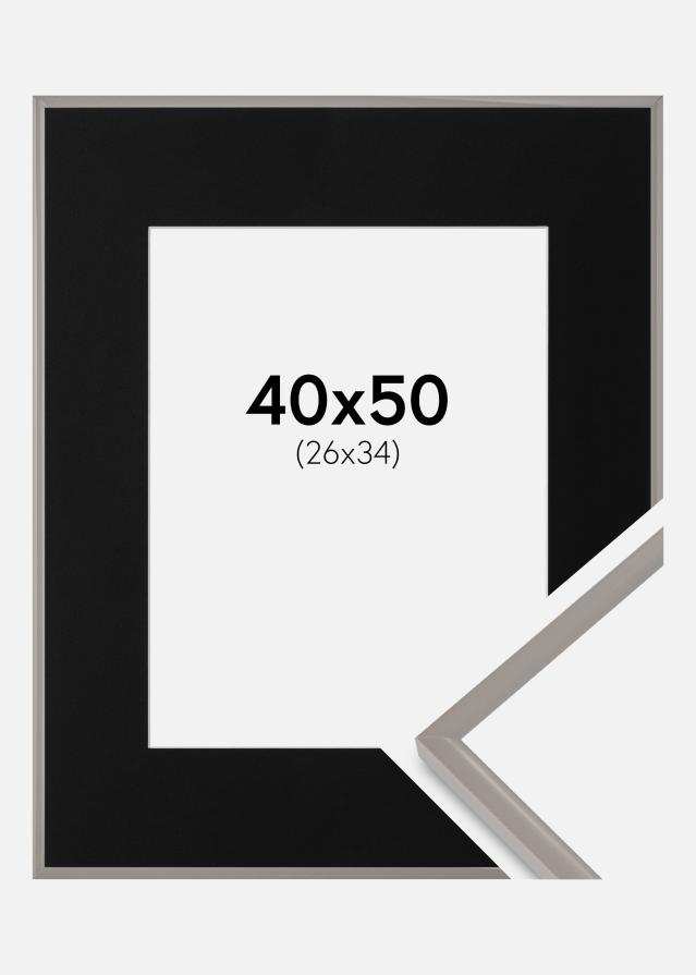 Cadre New Lifestyle Earth Grey 40x50 cm - Passe-partout Noir 27x35 cm