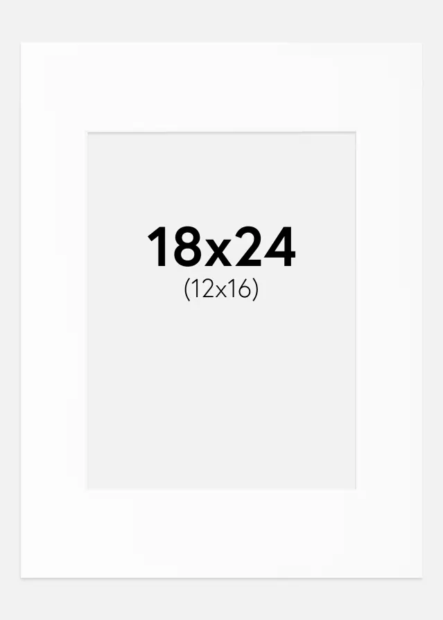 Passe-partout Blanc Standard (noyau blanc) 18x24 cm (12x16)