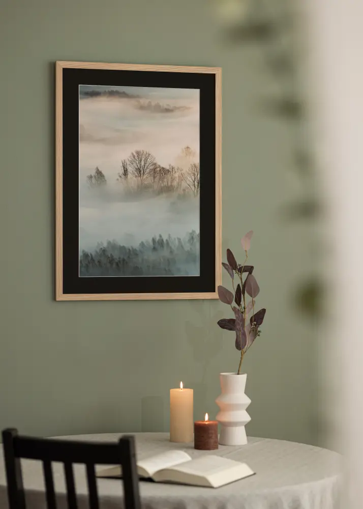 Cadre Oak Wood 35x50 cm - Passe-partout Noir 24x30 cm