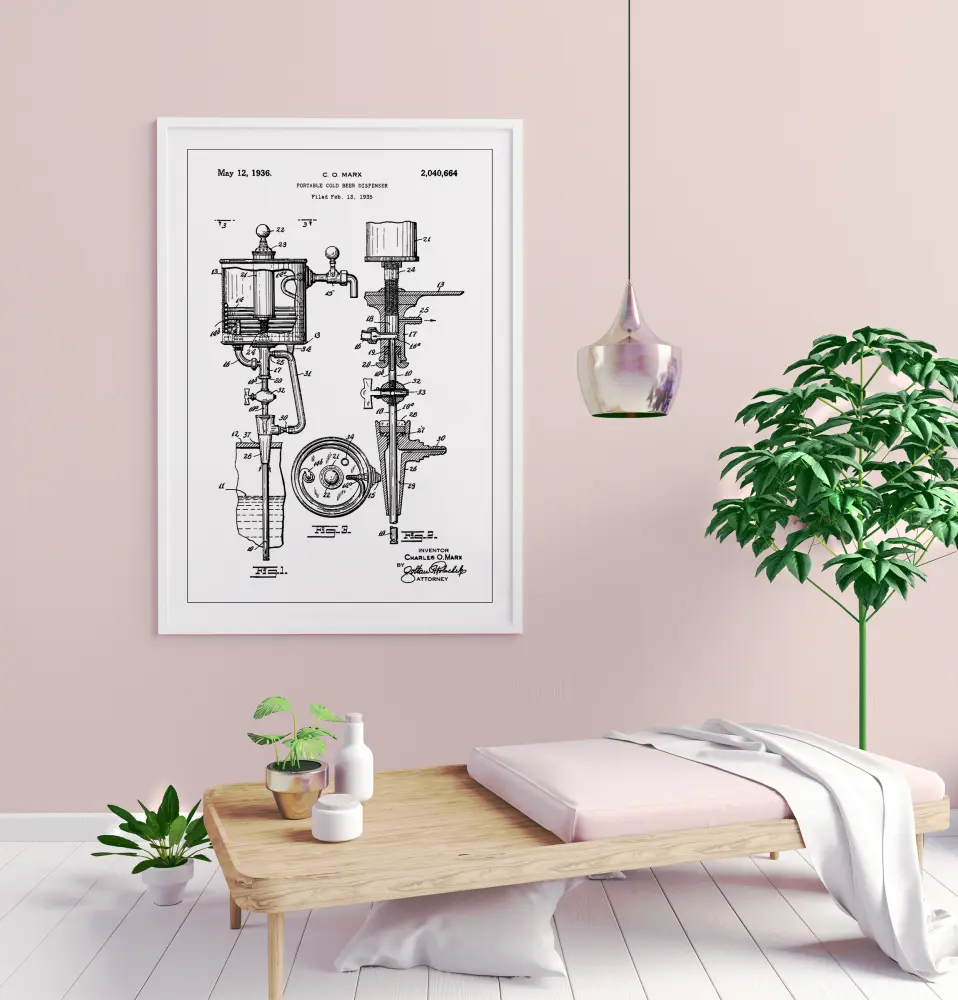 Patent Print - Portable Cold Beer Dispenser - White Poster
