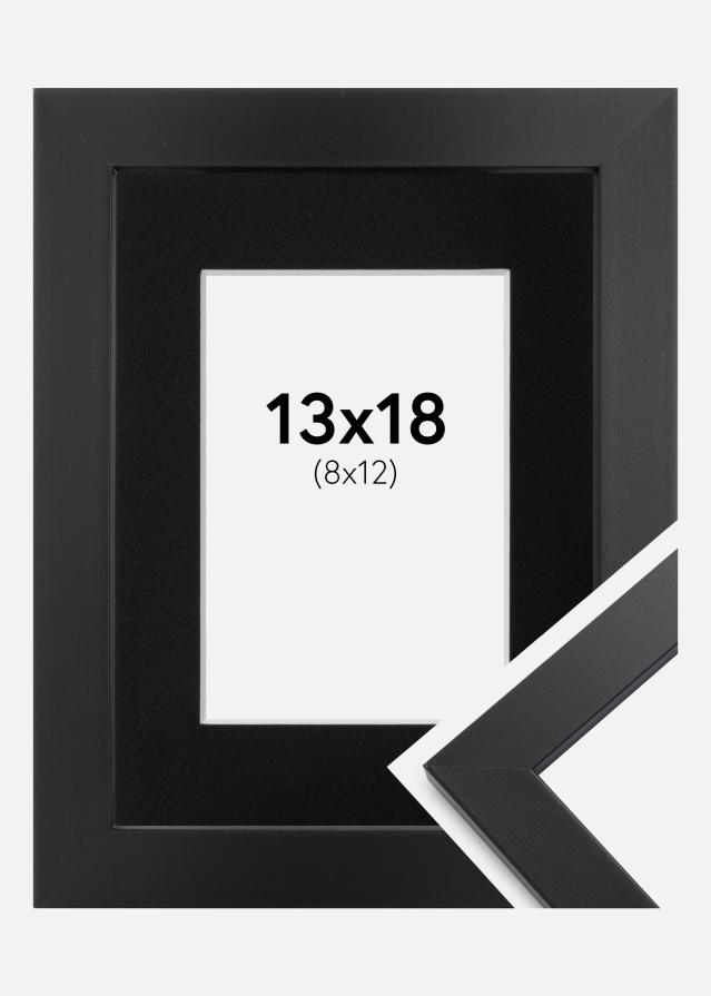 Cadre Black Wood 13x18 cm - Passe-partout Noir 9x13 cm