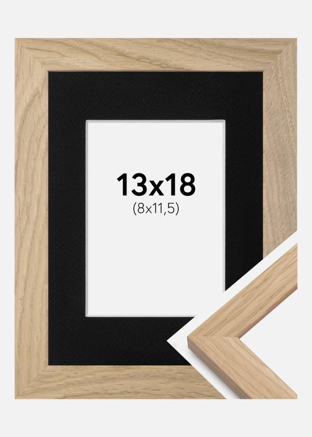 Cadre Oak Wood 13x18 cm - Passe-partout Noir 9x12 cm