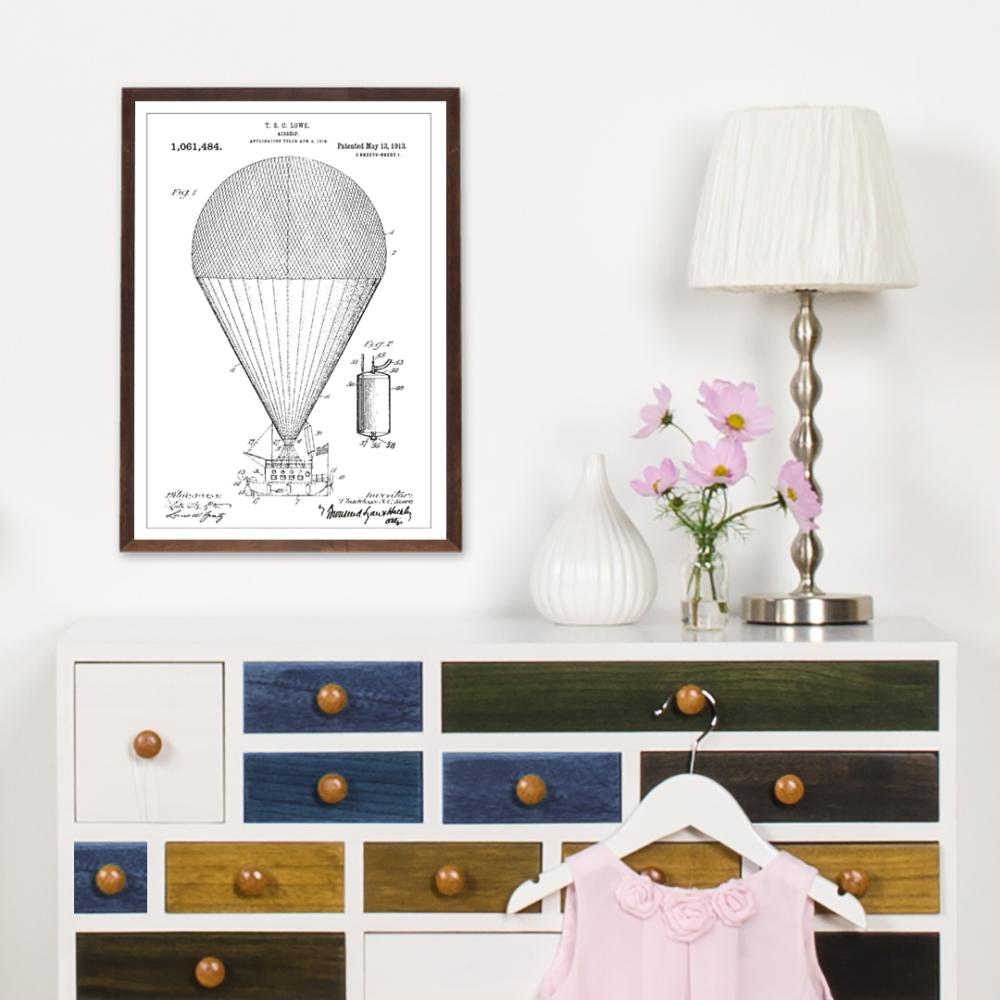 Dessin de brevet - Ballon dirigeable - Blanc Poster