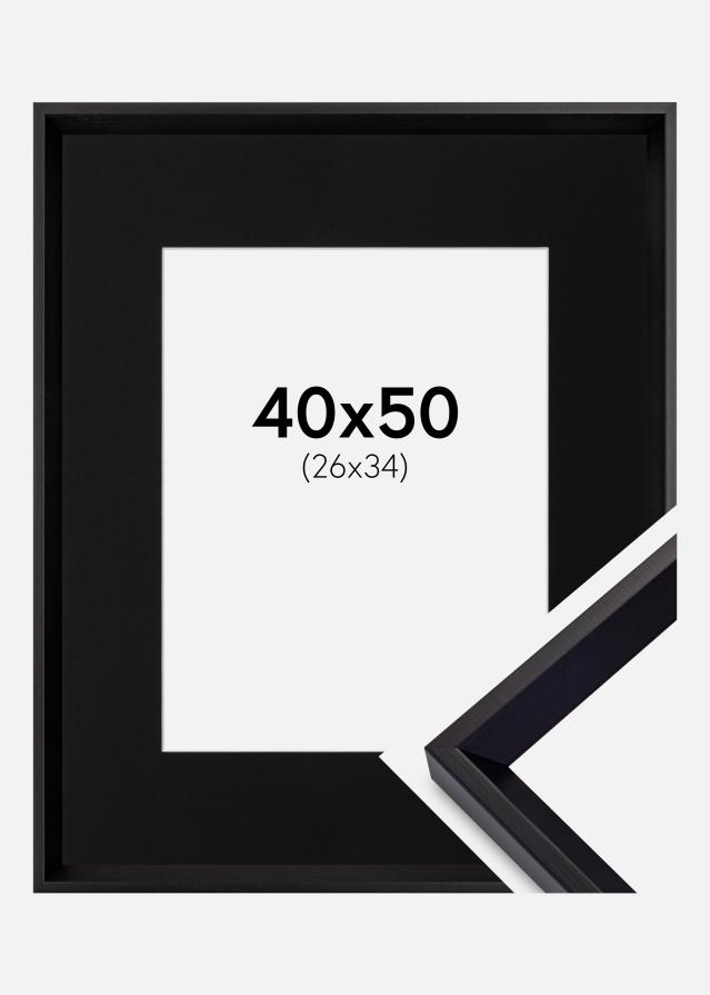 Cadre Globe Noir 40x50 cm - Passe-partout Noir 27x35 cm