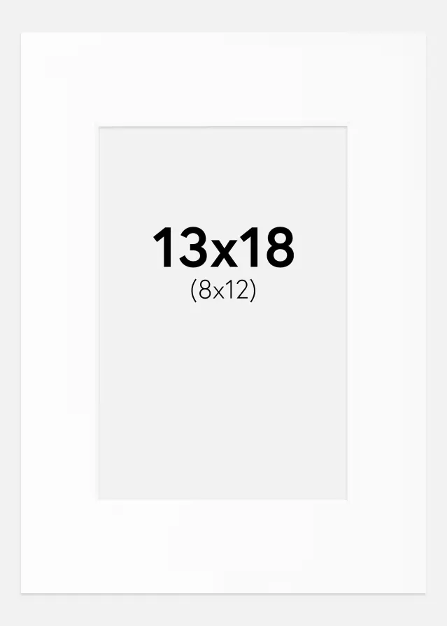 Passe-partout Blanc Standard (noyau blanc) 13x18 cm (8x12)