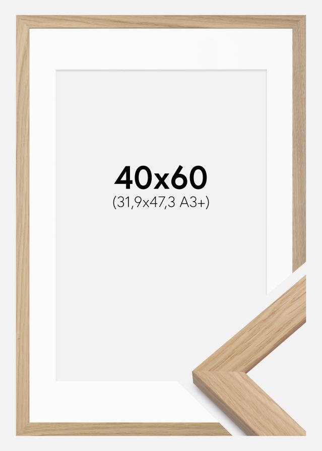 Cadre Oak Wood 40x60 cm - Passe-partout Blanc 32,9x48,3 cm (A3+)