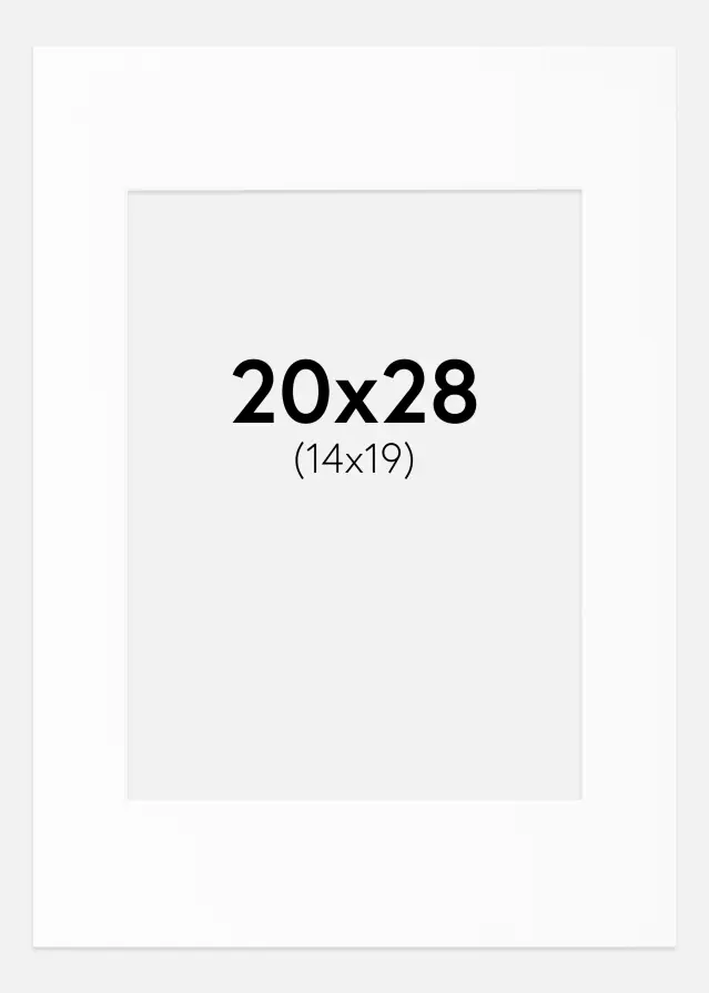 Passe-partout Blanc Standard (noyau blanc) 20x28 cm (14x19)