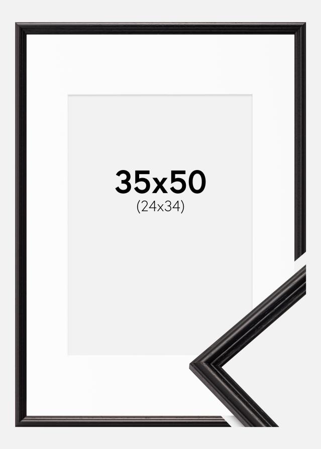 Cadre Horndal Noir 35x50 cm - Passe-partout Blanc 25x35 cm