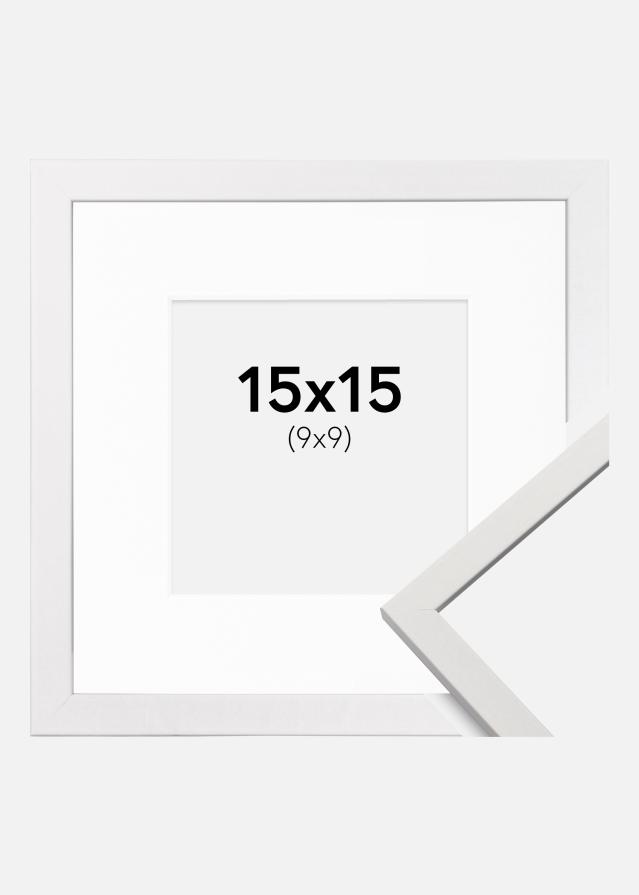 Cadre Edsbyn Blanc 15x15 cm - Passe-partout Blanc 10x10 cm