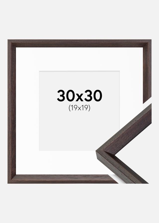 Cadre Globe Expresso 30x30 cm - Passe-partout Blanc 20x20 cm