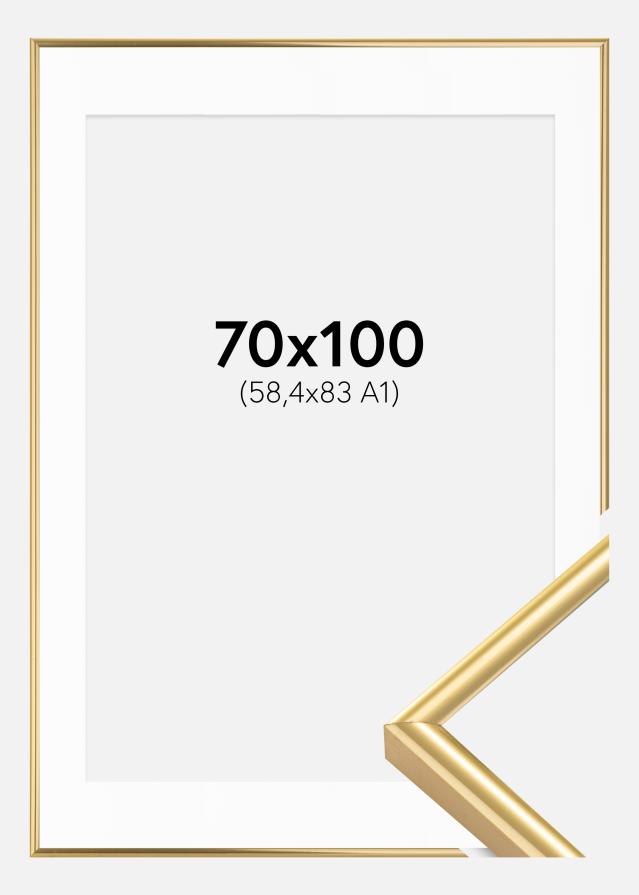 Cadre Victoria Or 70x100 cm - Passe-partout Blanc 59,4x84 cm (A1)