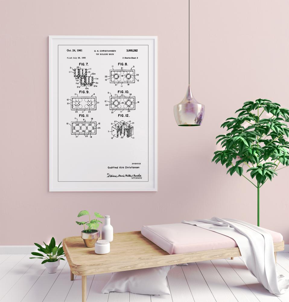 Patent Print - Lego Block II - White Poster