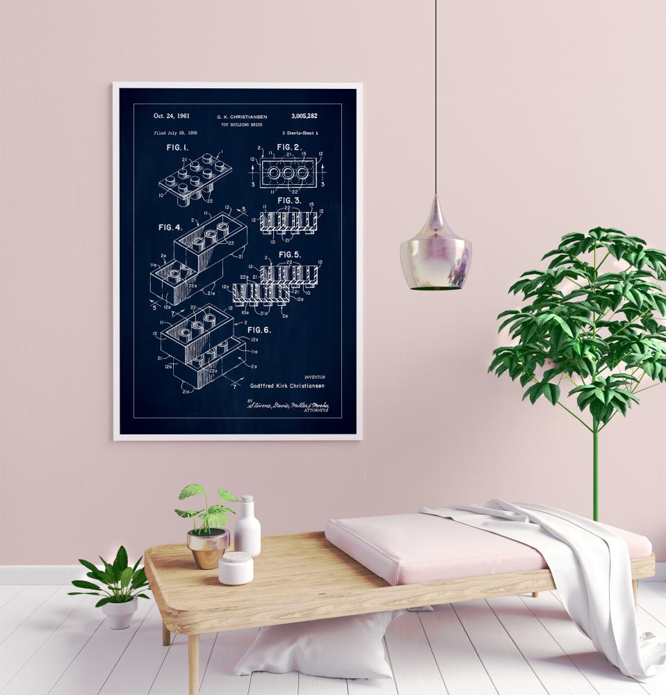 Patent Print - Lego Block I - Blue Poster