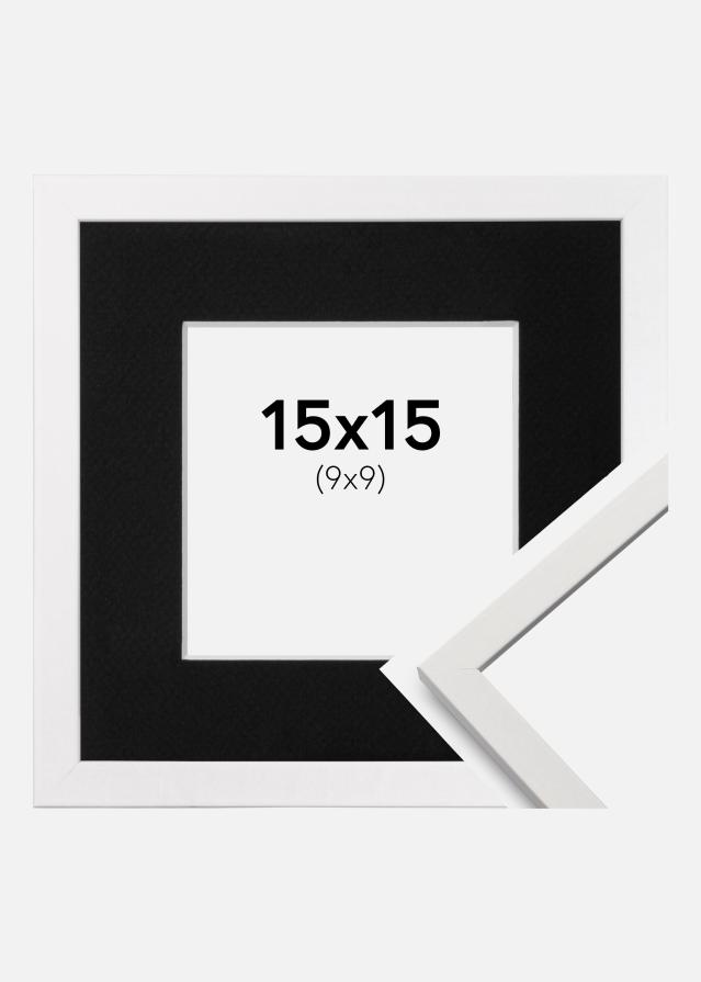 Cadre Edsbyn Blanc 15x15 cm - Passe-partout Noir 10x10 cm