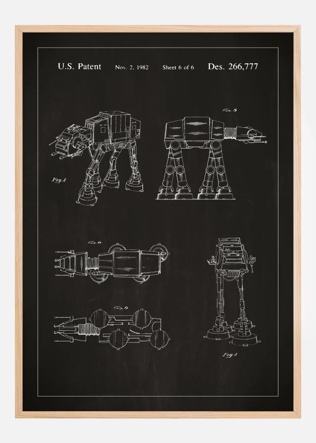 Dessin de brevet - Star Wars - Walker - Noir Poster