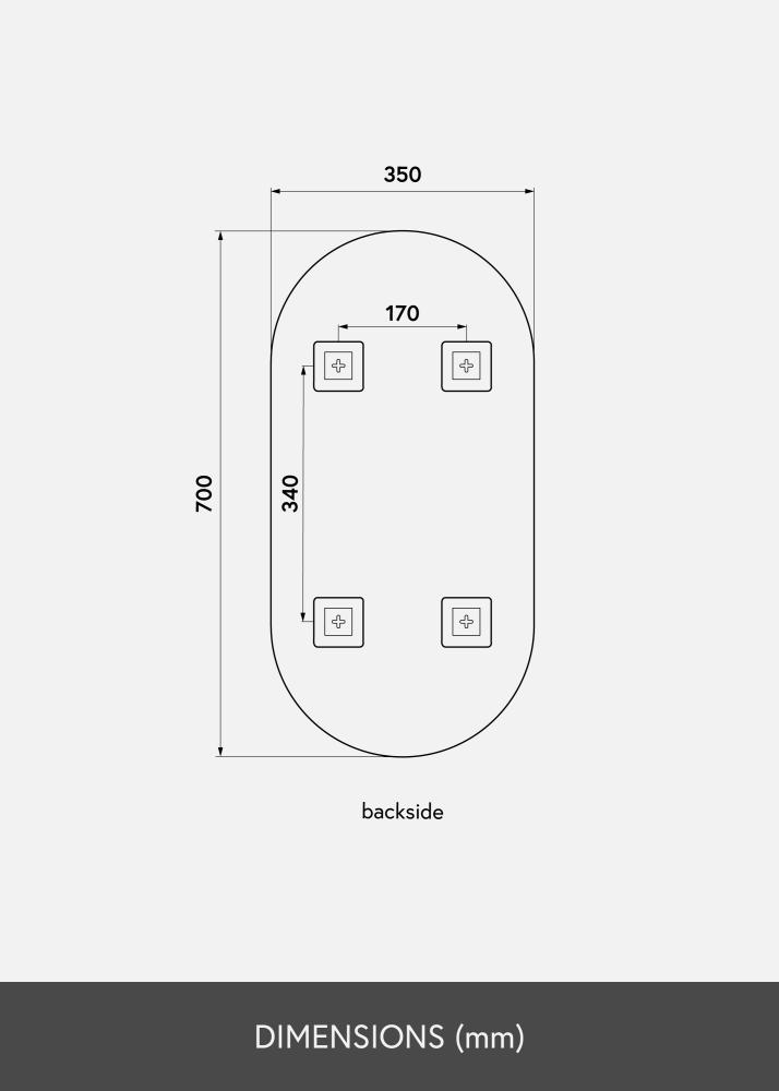 KAILA Miroir Oval Dark Bronze 35x70 cm