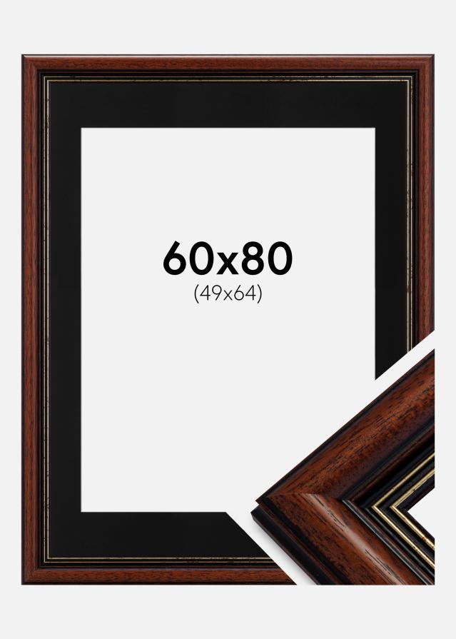 Cadre Old Retro 60x80 cm - Passe-partout Noir 50x65 cm