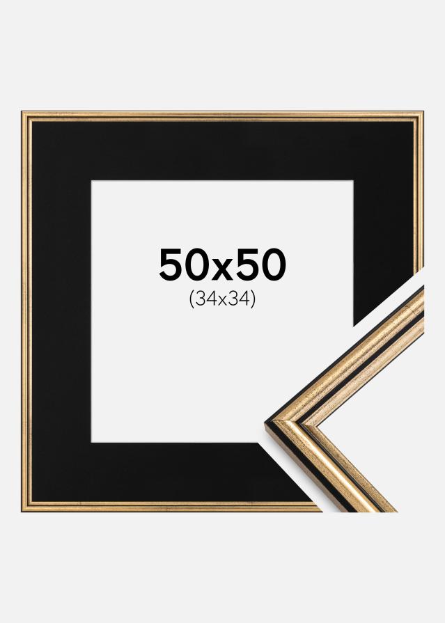 Cadre Horndal Or 50x50 cm - Passe-partout Noir 35x35 cm