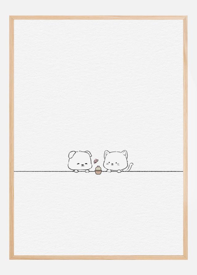 Cat and Dog In Love Poster