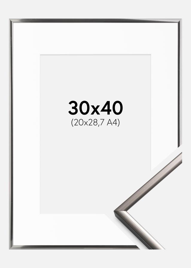 Cadre New Lifestyle Acier 30x40 cm - Passe-partout Blanc 21x29,7 cm (A4)