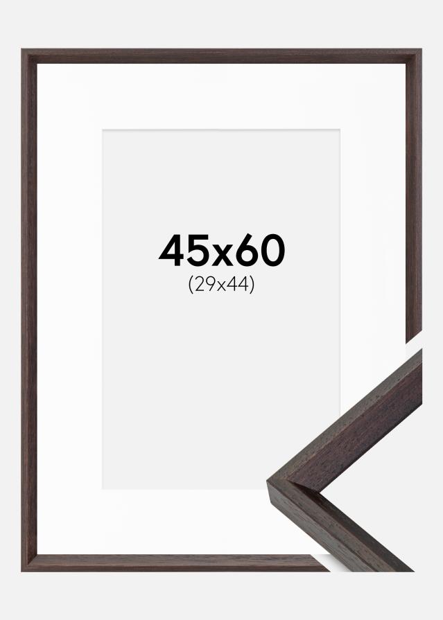 Cadre Globe Expresso 45x60 cm - Passe-partout Blanc 30x45 cm