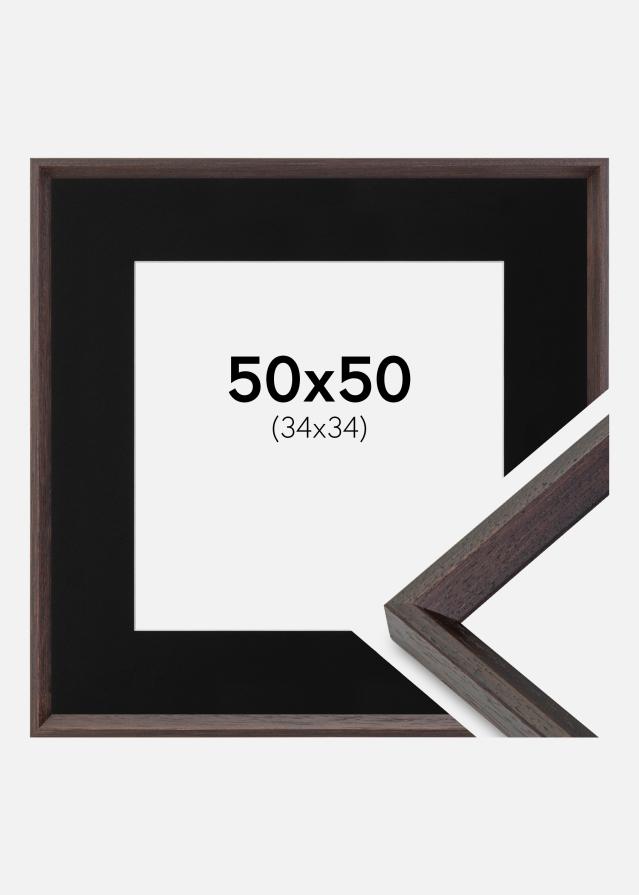 Cadre Globe Expresso 50x50 cm - Passe-partout Noir 35x35 cm