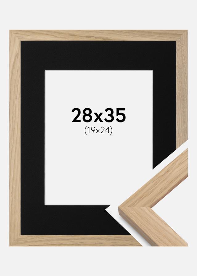 Cadre Oak Wood 28x35 cm - Passe-partout Noir 20x25 cm