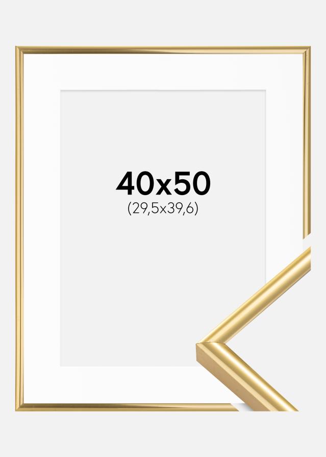 Cadre Victoria Or 40x50 cm - Passe-partout Blanc 12x16 pouces