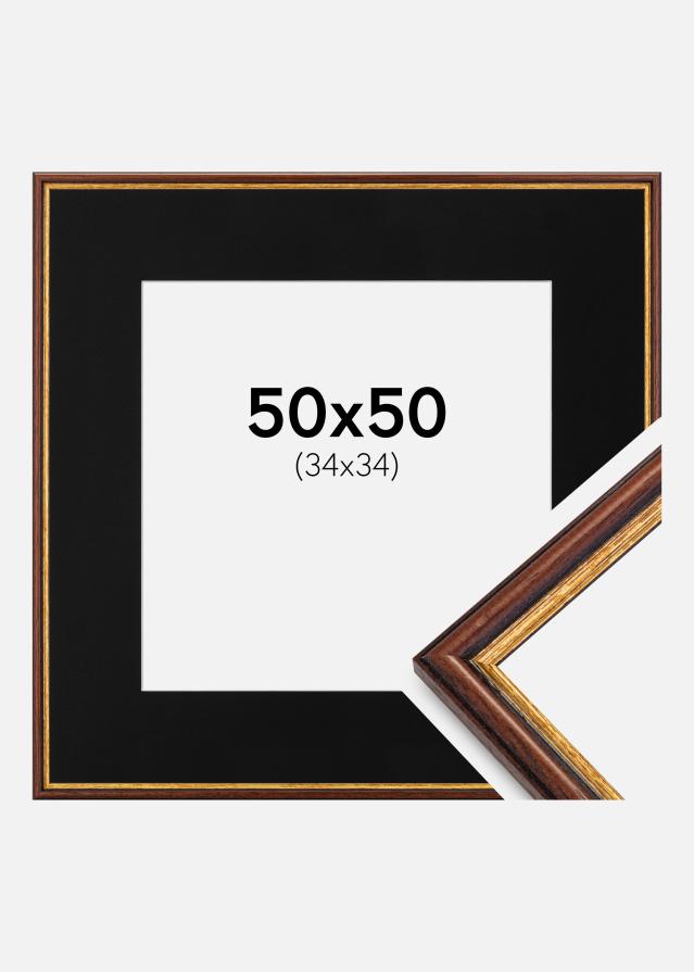 Cadre Horndal Marron 50x50 cm - Passe-partout Noir 35x35 cm