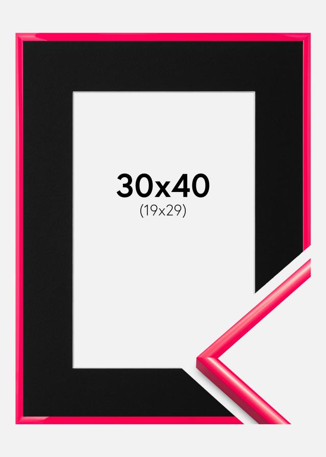 Cadre New Lifestyle Hot Pink 30x40 cm - Passe-partout Noir 20x30 cm