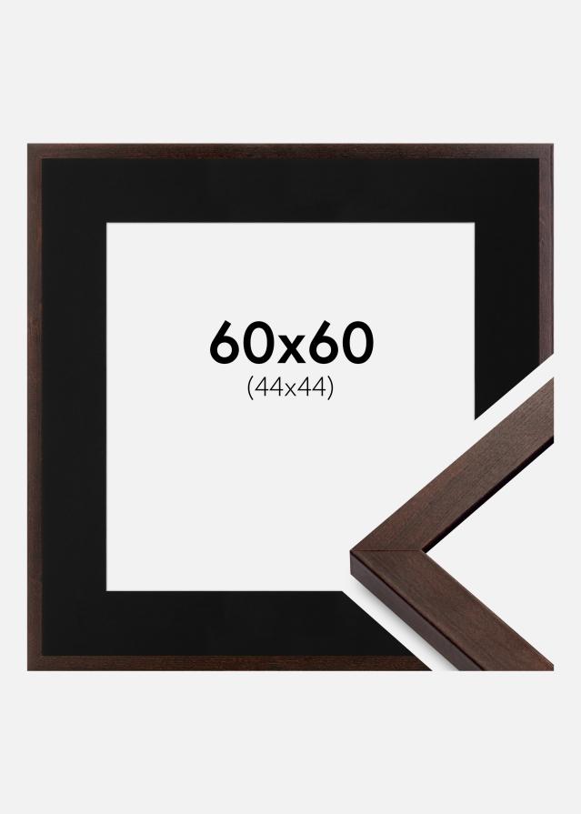 Cadre Selection Noyer 60x60 cm - Passe-partout Noir 45x45 cm