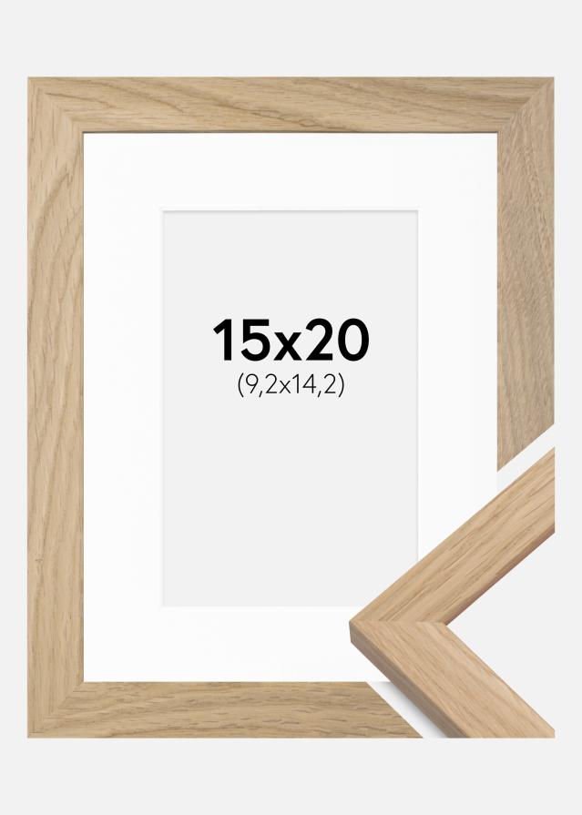 Cadre Oak Wood 15x20 cm - Passe-partout Blanc 4x6 pouces