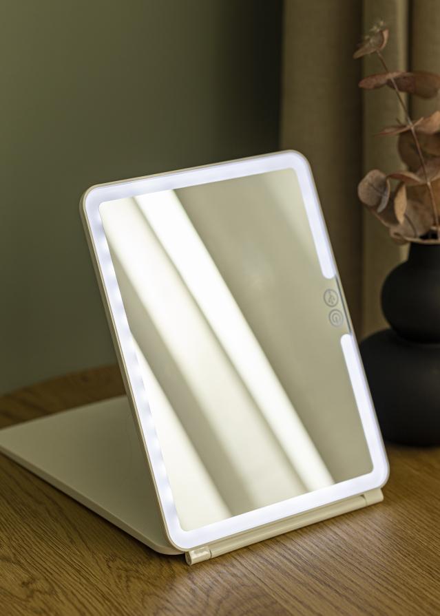 KAILA Miroir de maquillage Travel LED Rechargeable Blanc 19x25 cm