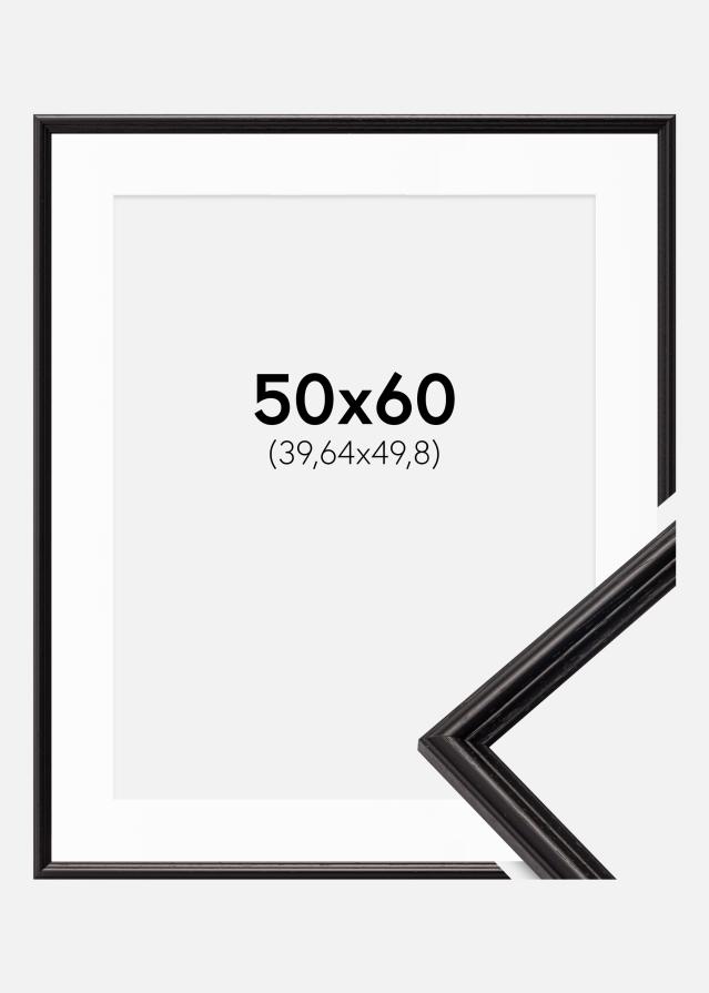 Cadre Horndal Noir 50x60 cm - Passe-partout Blanc 16x20 pouces