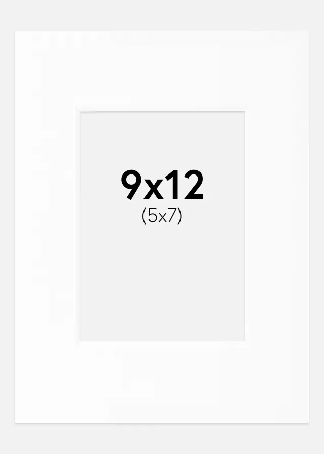Passe-partout Blanc Standard (noyau blanc) 9x12 cm (5x7)