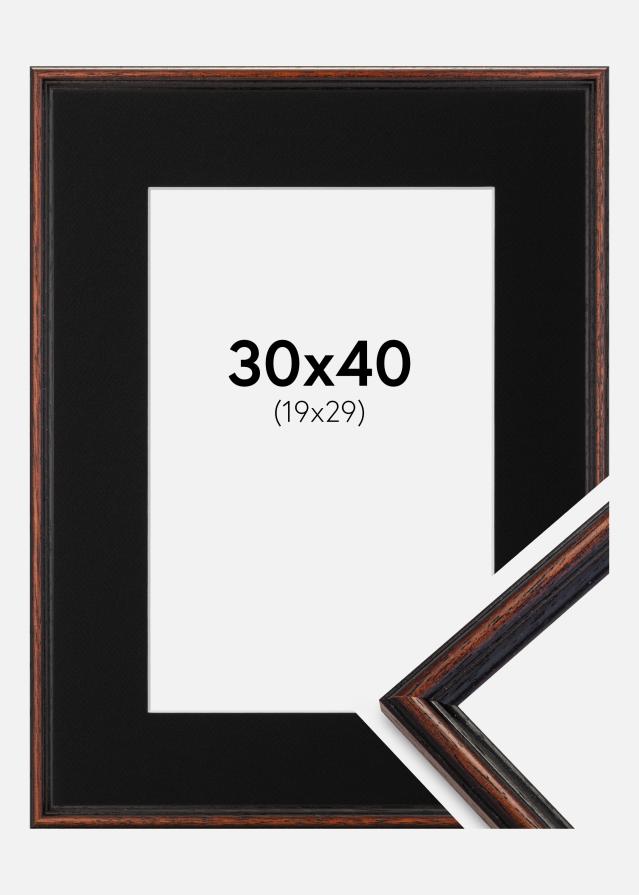 Cadre Horndal Noyer 30x40 cm - Passe-partout Noir 20x30 cm