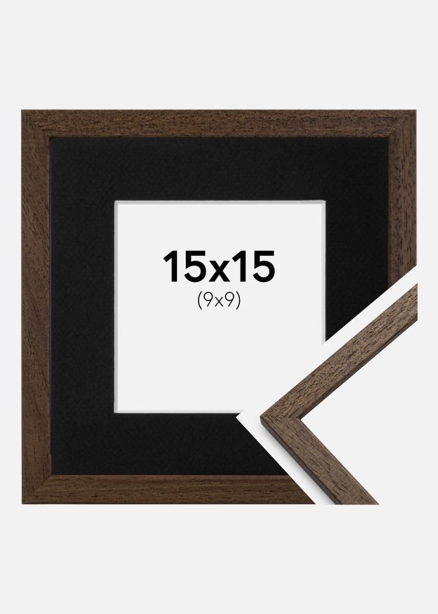 Cadre Edsbyn Noyer 15x15 cm - Passe-partout Noir 10x10 cm