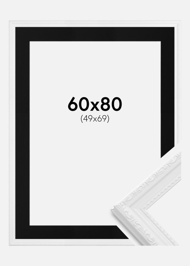 Cadre Abisko Blanc 60x80 cm - Passe-partout Noir 50x70 cm