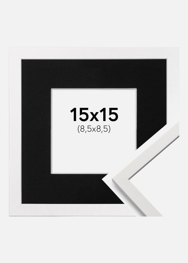 Cadre Edsbyn Blanc 15x15 cm - Passe-partout Noir 9x9 cm