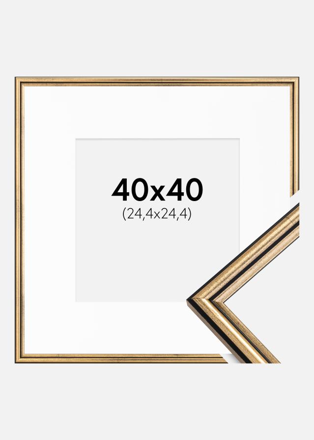 Cadre Horndal Or 40x40 cm - Passe-partout Blanc 10x10 pouces