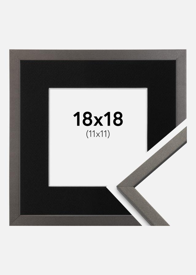 Cadre Edsbyn Graphite 18x18 cm - Passe-partout Noir 12x12 cm