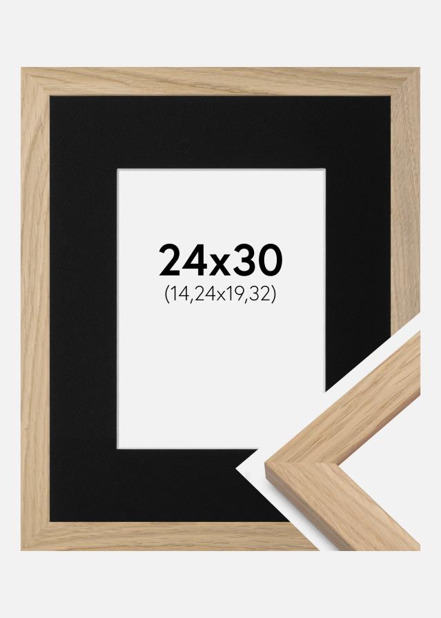 Cadre Oak Wood 24x30 cm - Passe-partout Noir 6x8 pouces