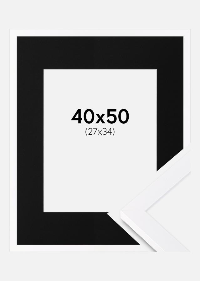 Cadre Selection Blanc 40x50 cm - Passe-partout Noir 28x35 cm