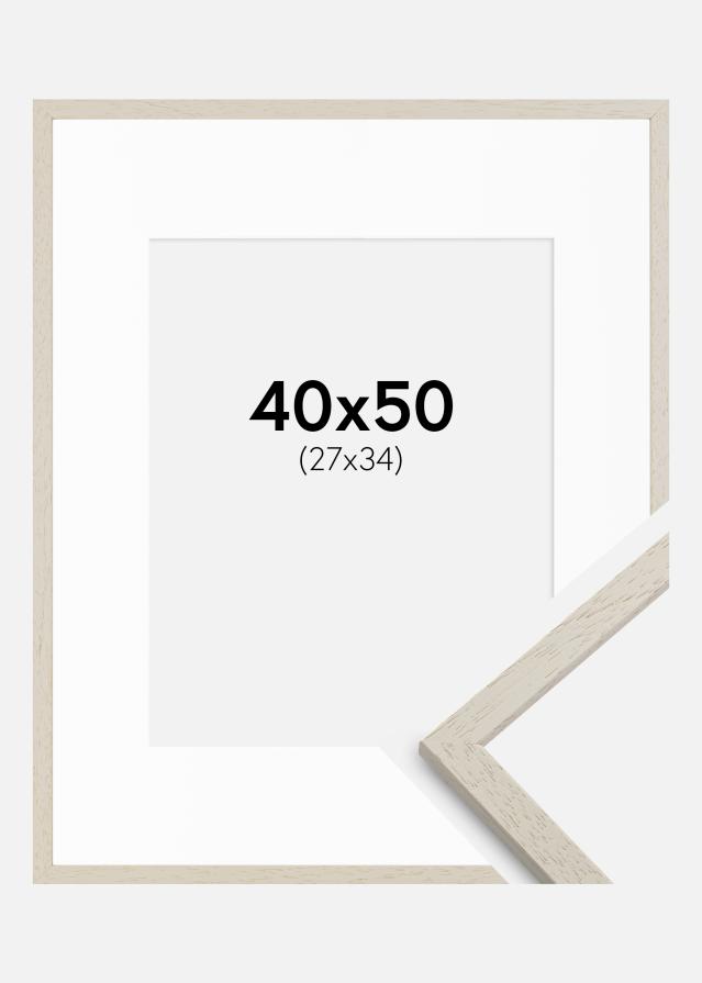 Cadre Edsbyn Sand 40x50 cm - Passe-partout Blanc 28x35 cm